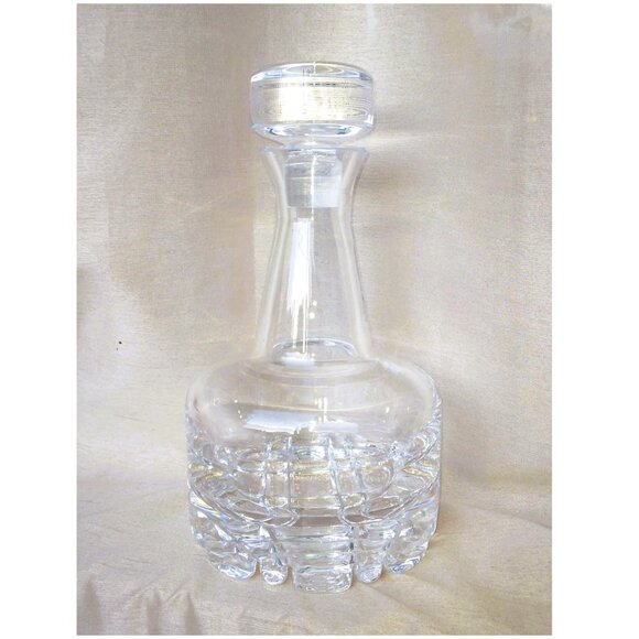 Stunning ORREFORS Heavy Thick Based Cube Cut Lead Crystal Swedish Decanter with - Picture 2 of 10